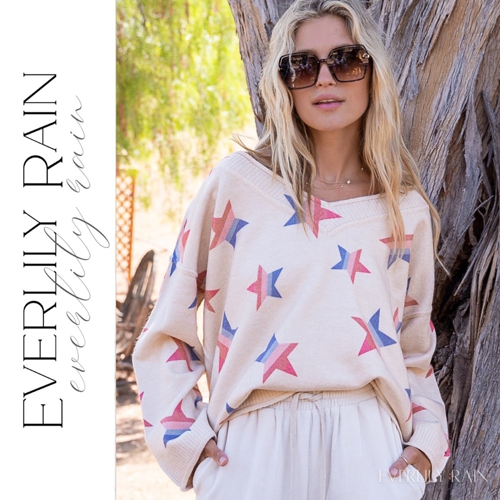 POL Star Print Sweater - Picture 4 of 14